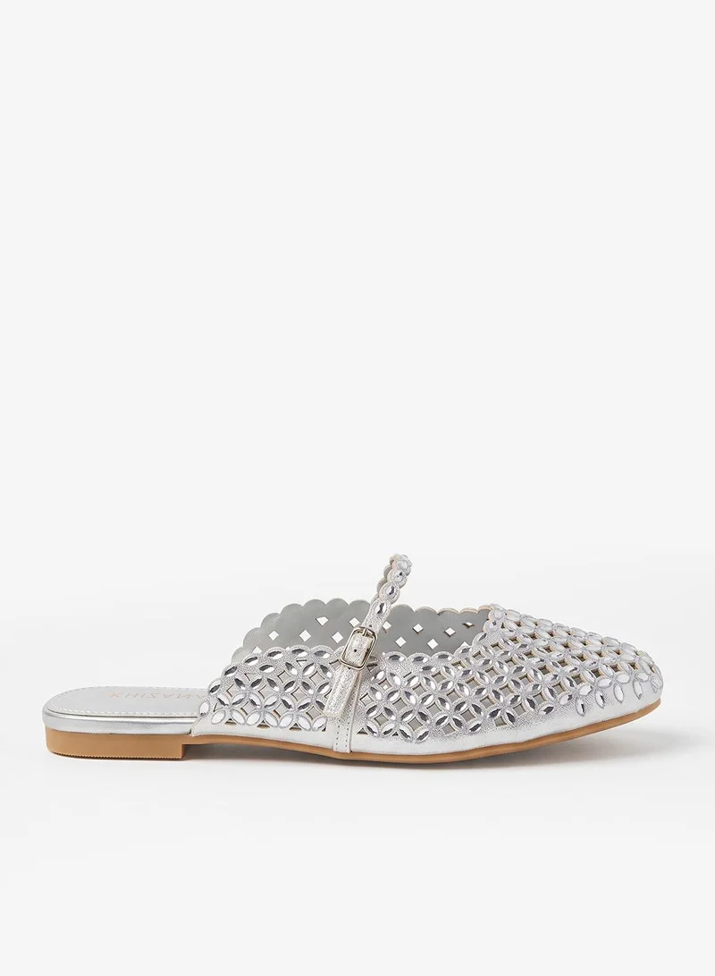 Khizana Metallic Mesh Mules