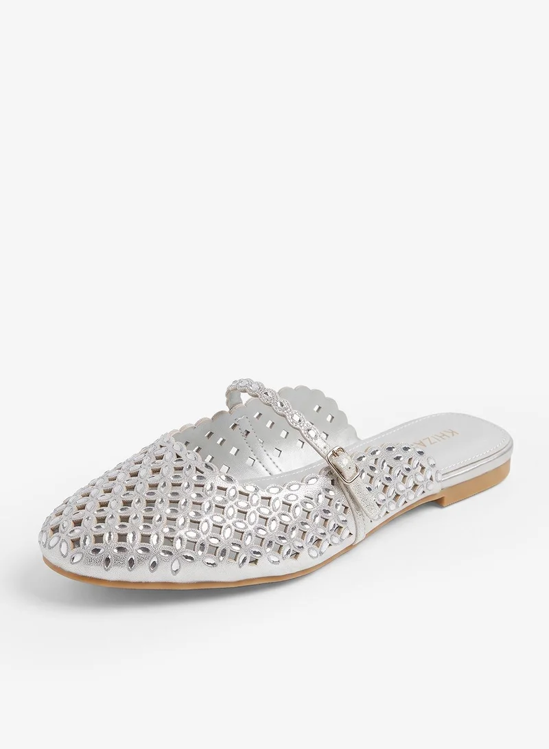 Khizana Metallic Mesh Mules