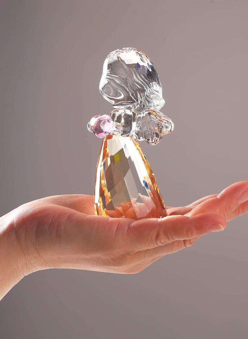 RARELY هدايا عيد ميلاد للفتيات الصغيرات الكريستالية، تمثال شيروب، ثقالة الورق، ديكور فني، هدايا فنية قابلة للتجميع (ذهبي) للأم والأخوات والأخ والصديق - Image 2