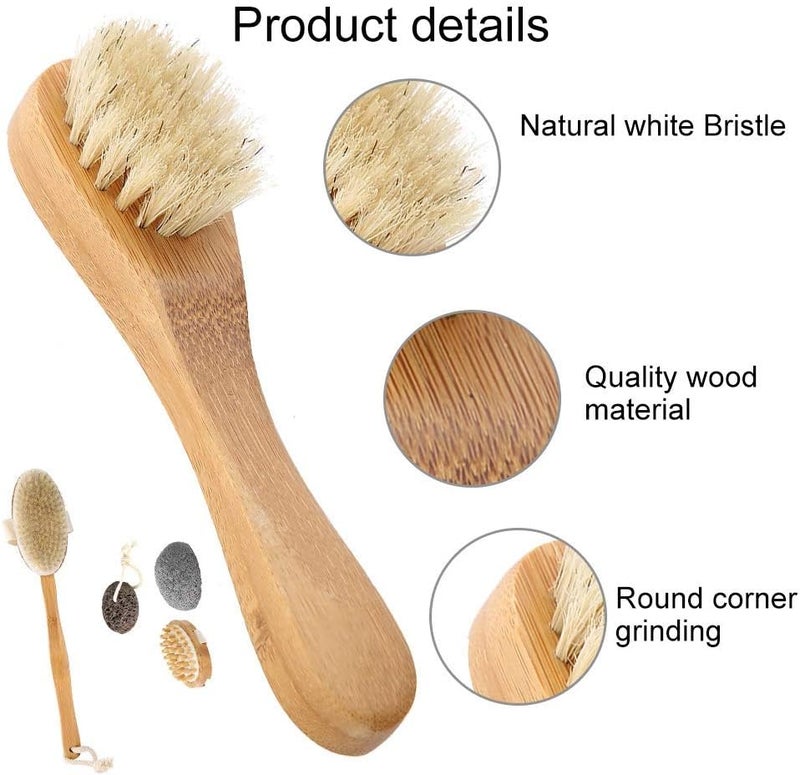 klarako Dry Brushing Body Brush Set, Natural Soft Bristles Body Cleaning Tool Set for Bathe - Image 2