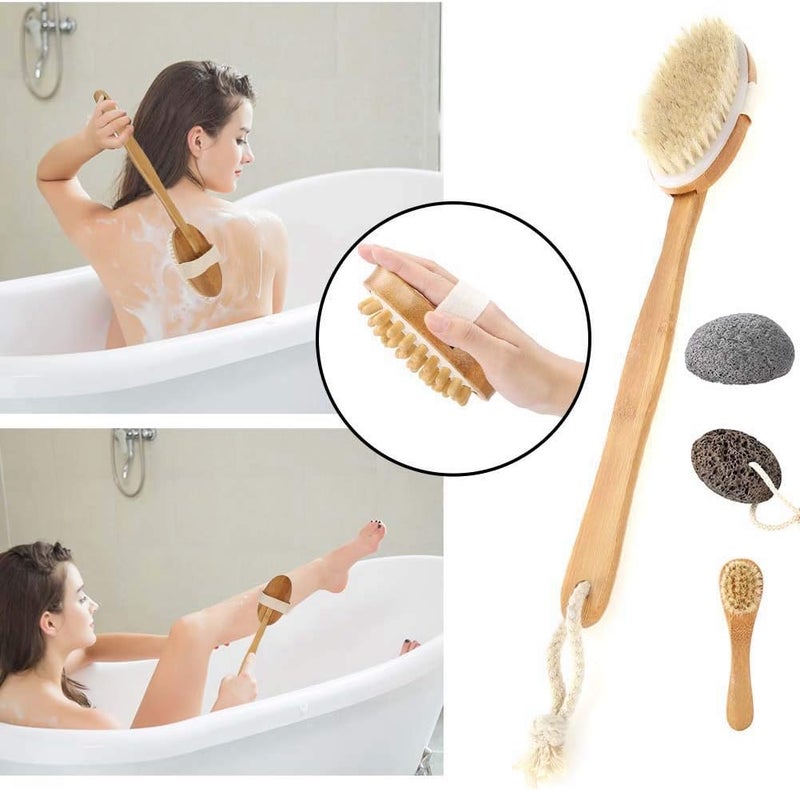 klarako Dry Brushing Body Brush Set, Natural Soft Bristles Body Cleaning Tool Set for Bathe - Image 5