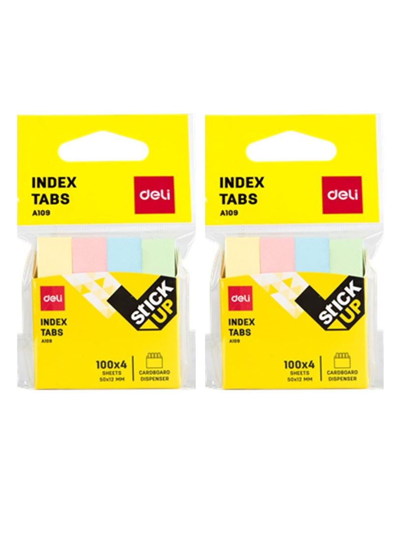 Deli 2-Pack Index Tabs 50x12mm Multicolour  - Image 1