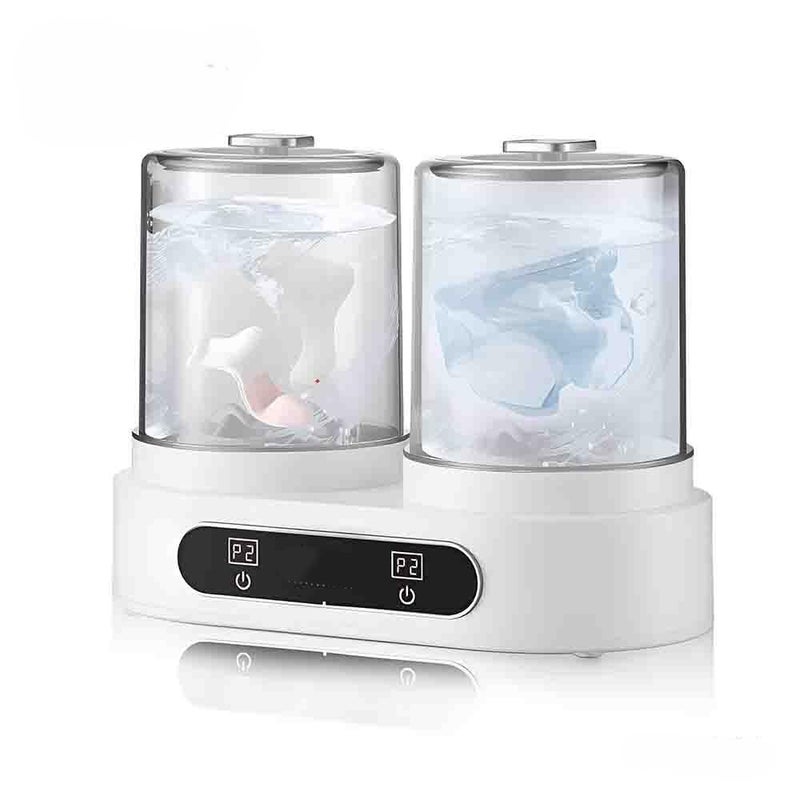 Mini Portable Washing Machine Double Tub for Underwear and Socks – One Button Operation – 1.5L x 2 – Portable Without Installation – Water and Electricity Saving - Image 1