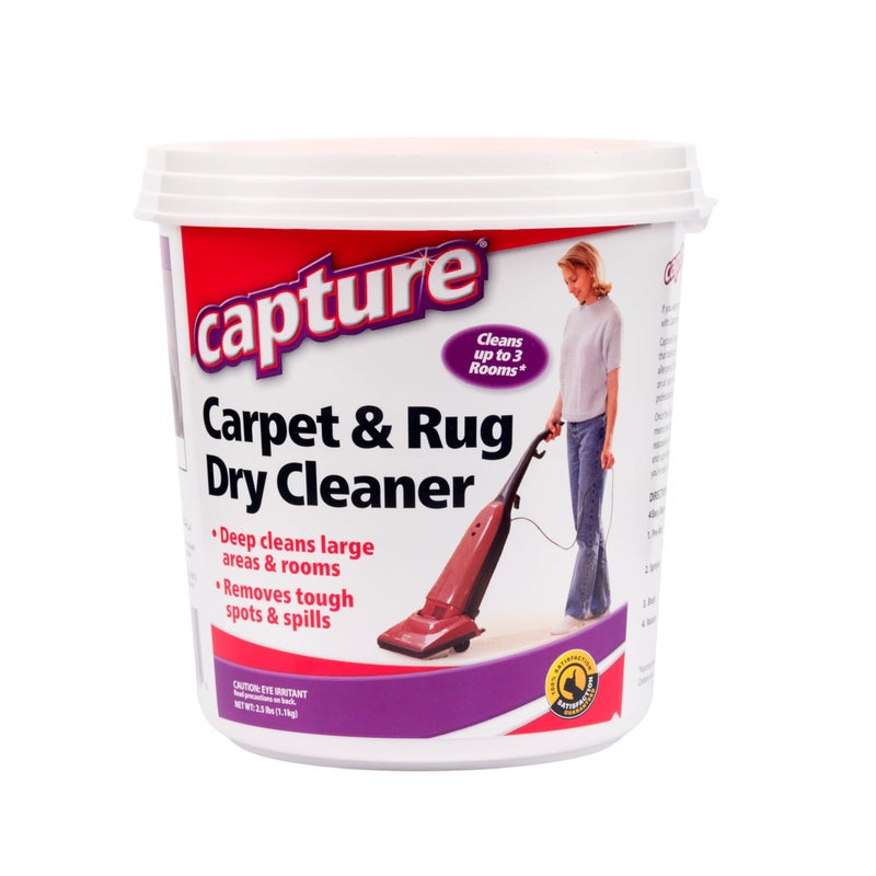Capture Carpet & Rug Dry Cleaner w/Resealable lid - Home, Car, Dogs & Cats Pet Carpet Cleaner Solution - Strength Odor Eliminator, Stains Spot Remover, Non Liquid & No Harsh Chemical (2.5 lb) - Image 1