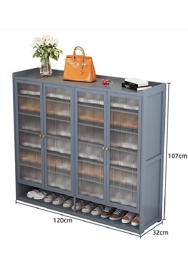 NKX 8 Tiers Multifunctional Entryway Shoe Cabinet with 4 Doors - Image 2