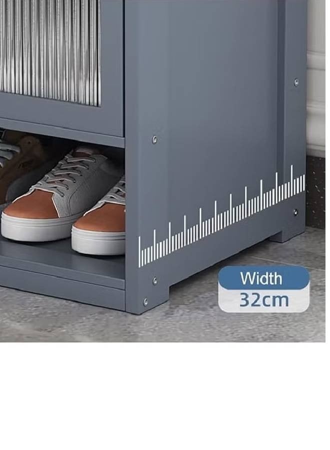 NKX 8 Tiers Multifunctional Entryway Shoe Cabinet with 4 Doors - Image 3