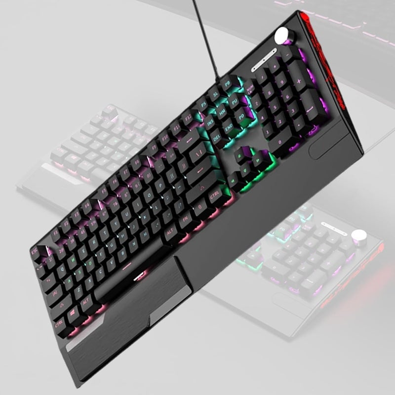 104 Key Code USB Mechanical Gaming Keyboard RGB Backlit N Rollover Switch Enhanced RGB Lighting Keyboard - Image 3