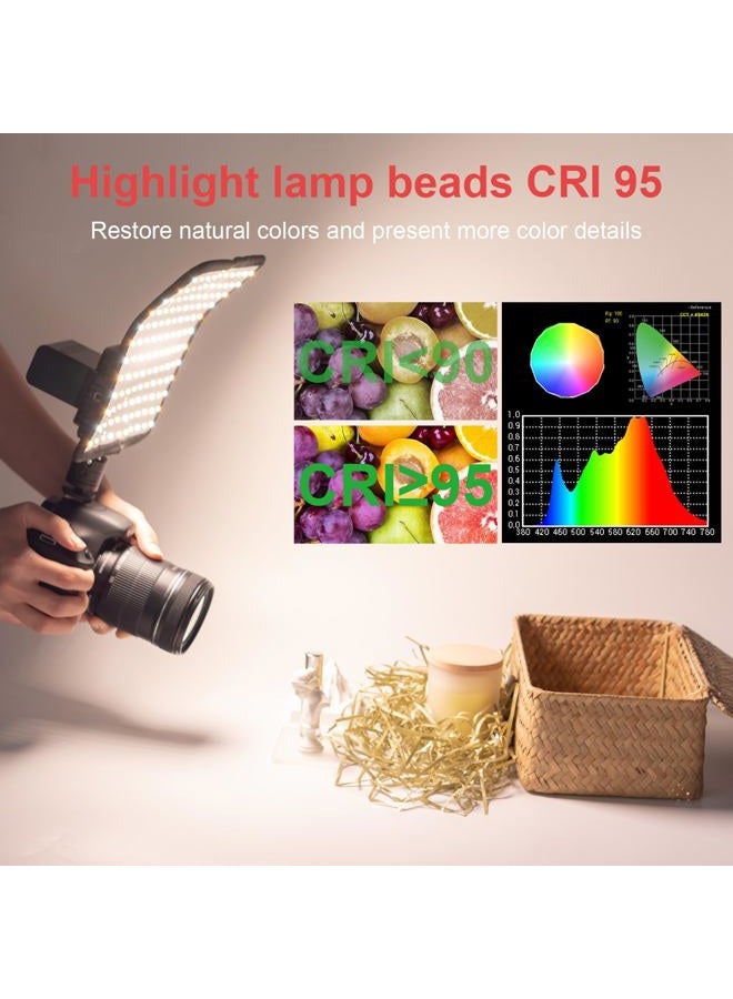 Fomito Falconeyes RX-8TDs Foldable Flexible LED Light Panel Kit 2500K-6500K CRI95 On-Camera Lamp Daylight Splash-Proof for Video Studio Photography Lighting - Image 3