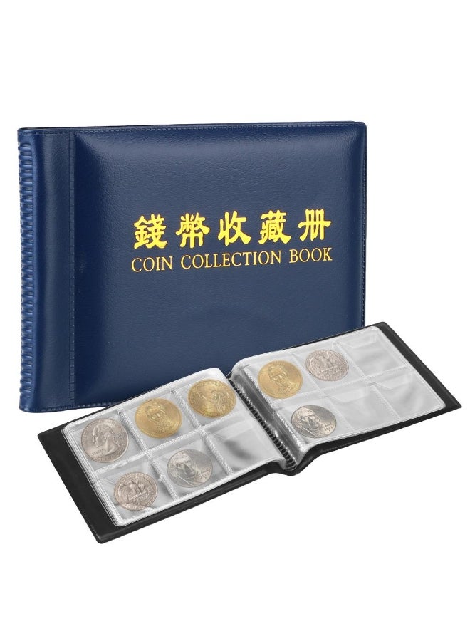 60 Pockets Coin Holder Albums Collecting Money Organizer For Commemorative Coin Badges Tokens Album Stamp Album Coin Collection Book 