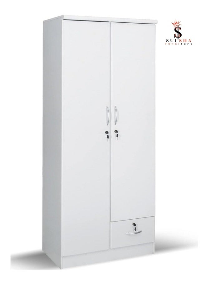 SULSHA 2 Door Wooden Wardrobe Cabinet Cupboard Engineered Wood Perfect Modern Stylish Heavy Duty  - Image 1