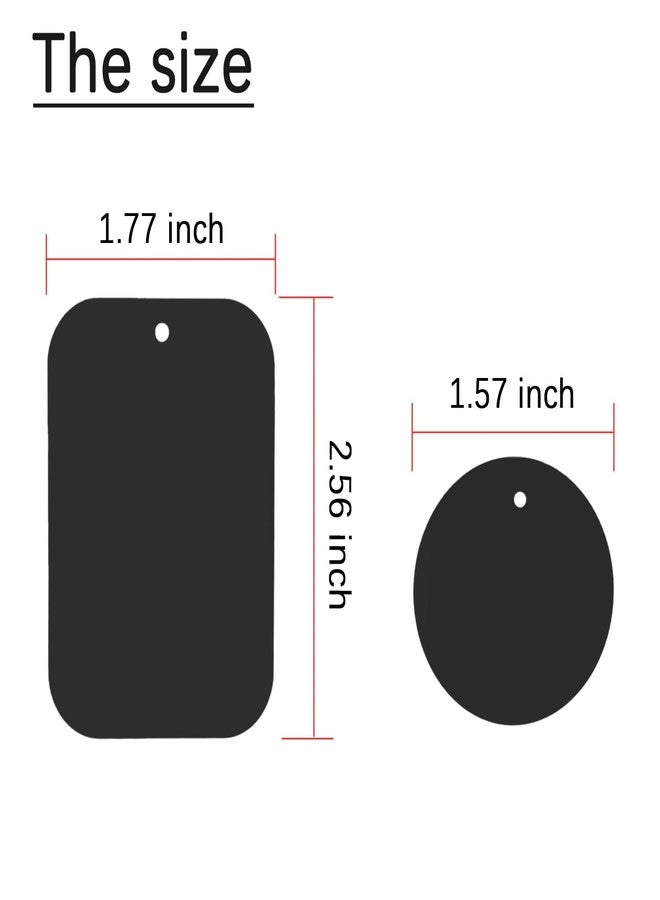 DSTELIN Universal Metal Plate 20 Pack for Magnetic Phone Car Mount Holder Cradle, Compatible with All Magnetic Mounts- 10 Rectangle and 10 Round, Black - Image 4