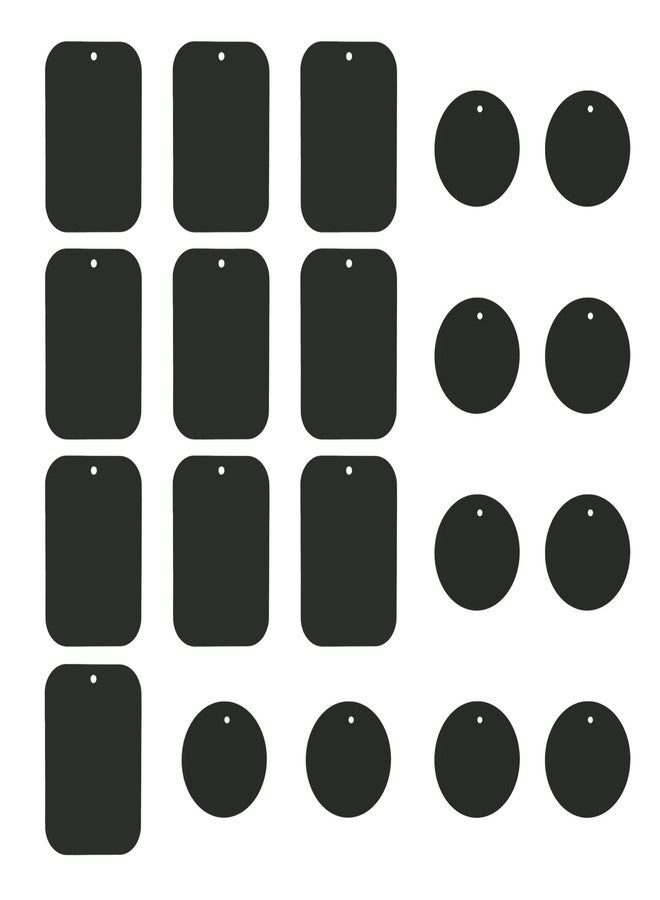 DSTELIN Universal Metal Plate 20 Pack for Magnetic Phone Car Mount Holder Cradle, Compatible with All Magnetic Mounts- 10 Rectangle and 10 Round, Black - Image 1