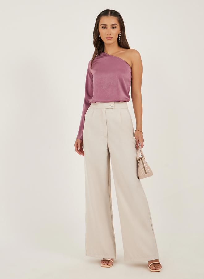 ستايلي توب بكتف واحد بنقشة غير متماثلة - Image 3