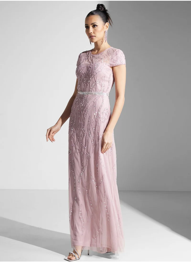 Namshi x Dima Dima Embellished Flared Dress