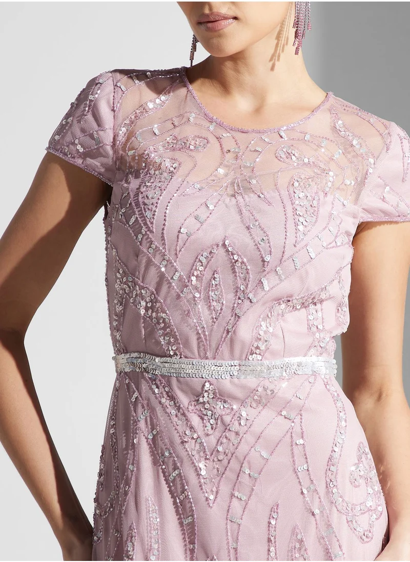 Namshi x Dima Dima Embellished Flared Dress