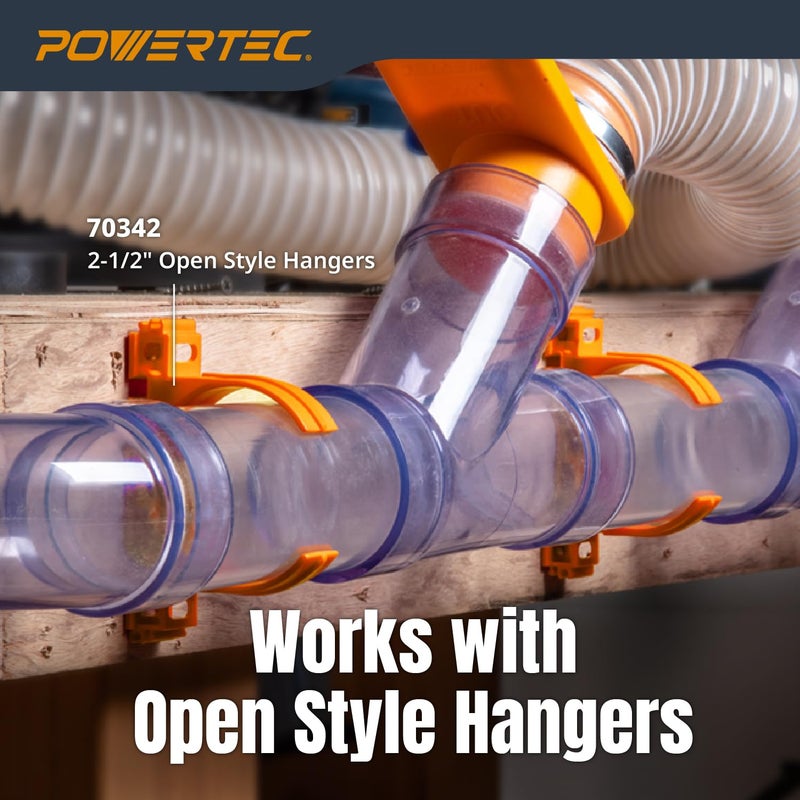 POWERTEC أنبوب PVC شفاف POWERTEC 2-1/2" × 36" طويل، 1PK أنبوب بلاستيكي صلب، أنبوب دائري متوافق مع ملحق جمع الغبار، لأدوات النجارة، نظام جمع الغبار، سيارات الألعاب ومغذيات الطيور (70176V) - Image 5