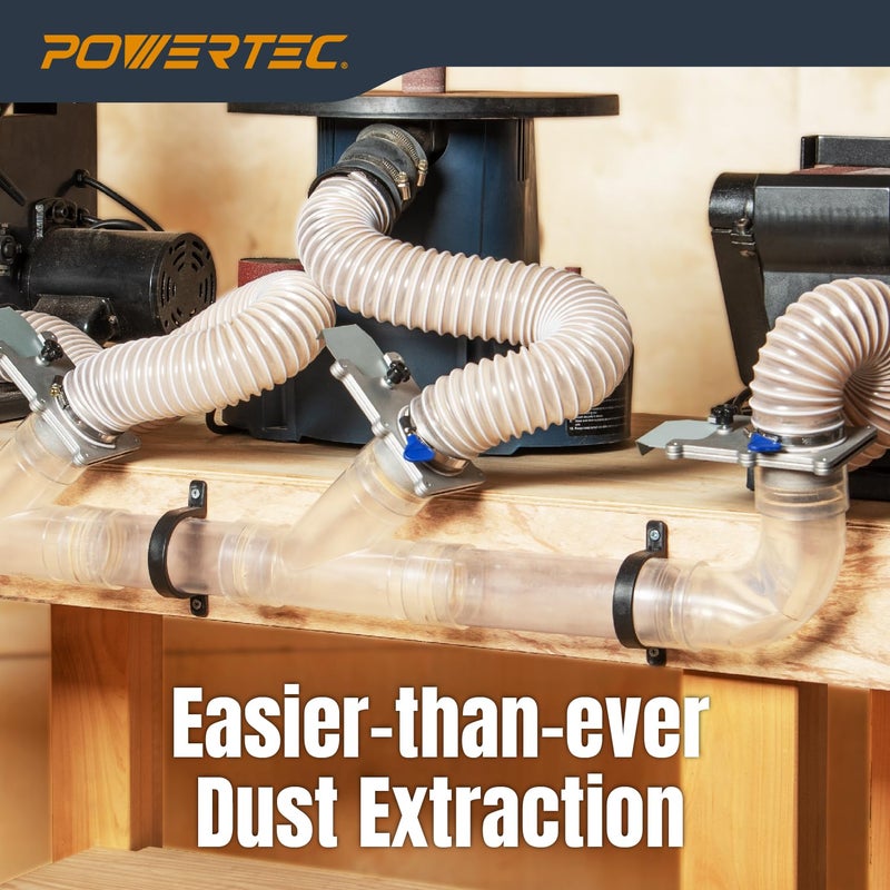 POWERTEC أنبوب PVC شفاف POWERTEC 2-1/2" × 36" طويل، 1PK أنبوب بلاستيكي صلب، أنبوب دائري متوافق مع ملحق جمع الغبار، لأدوات النجارة، نظام جمع الغبار، سيارات الألعاب ومغذيات الطيور (70176V) - Image 3