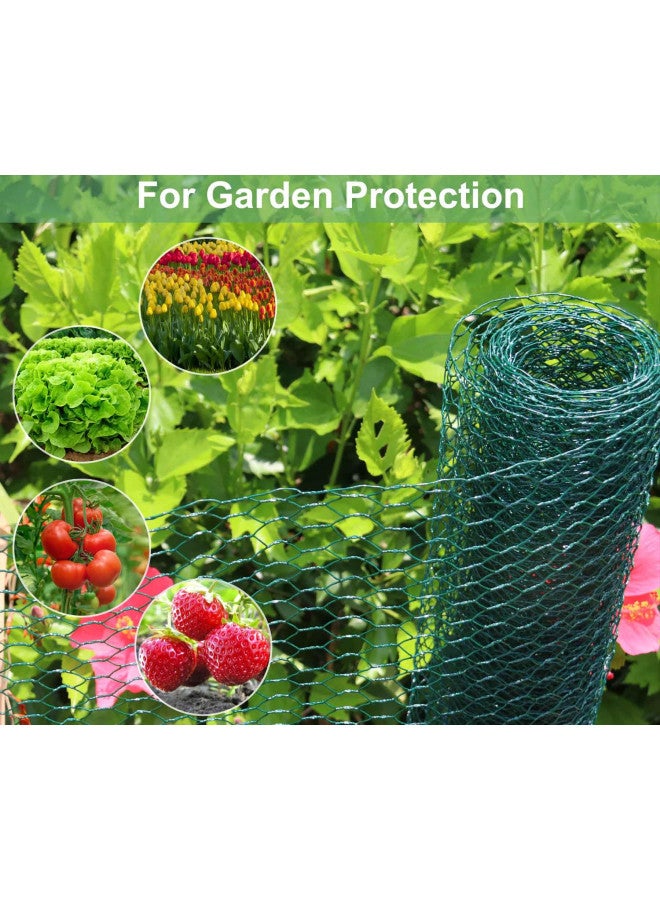 Mklsit Chicken Wire for Floral Arrangements, 15.7 x 157 Inches Green Floral Chicken Wire Mesh, 0.6 Inch Hexagonal Galvanized PVC Coated Chicken Wire Netting Fence for Crafts Poultry Garden - Image 3