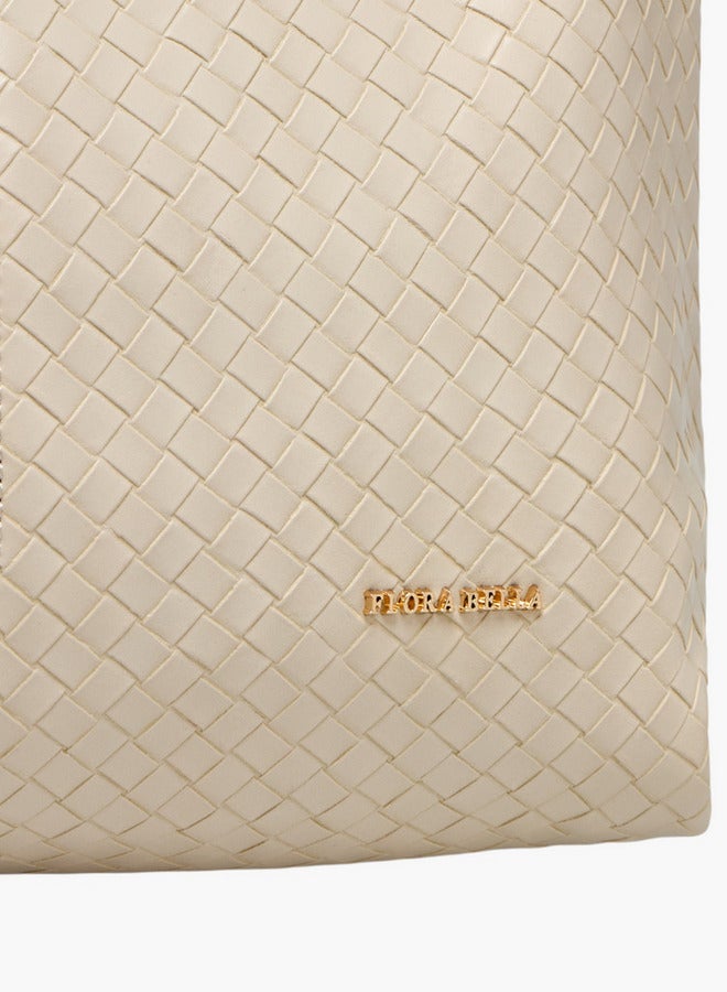 Flora Bella By Shoexpress Textured Hobo Bag with Handle and Zip Closure - Image 4