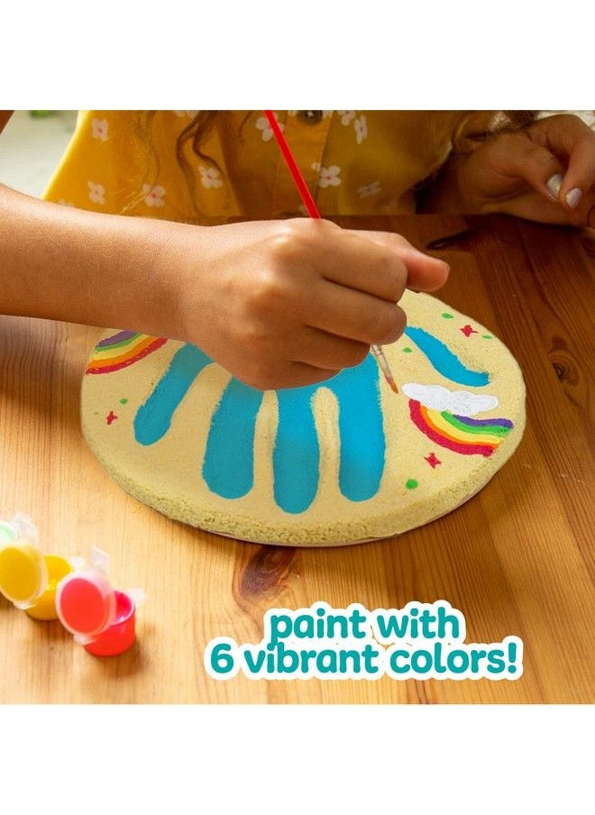 made by me - ! Sand Dough Sculpt & Paint Creations! Mold Your Own Hand Print Stone Diy 7Inch Handprint Stone Kit Messfree Stepping Stones Staycation Activity Keepsake Gift For Kids Ages 4+ - Image 1