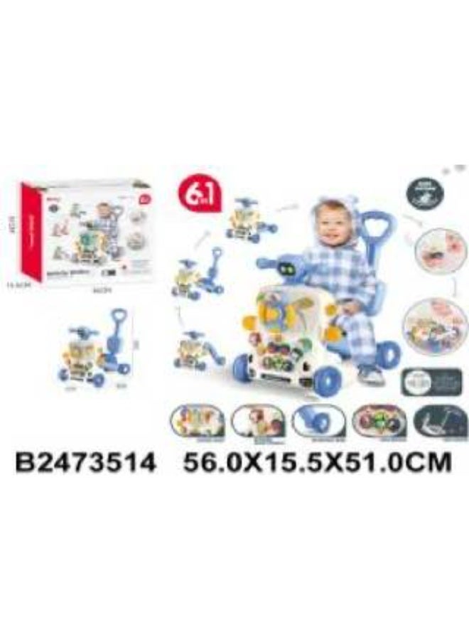 مشاية أطفال 6 في 1، سكوتر ركوب ومركز أنشطة تعليمي – لعبة تنمية مهارات شاملة للرضع والأطفال الصغار - Image 5