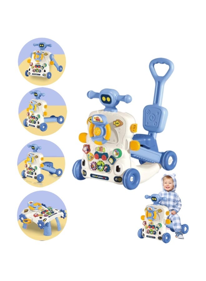 مشاية أطفال 6 في 1، سكوتر ركوب ومركز أنشطة تعليمي – لعبة تنمية مهارات شاملة للرضع والأطفال الصغار - Image 1