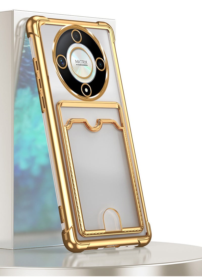 General for HONOR X9C/X60PRO/MAGIC7 LITE Case Clear Slim with Card Holder TPU Plating Soft Shockproof Anti-Yellowing Anti-Scratch Transparent Protection Cover for HONOR X9C/X60PRO/MAGIC7 LITE  - Image 1