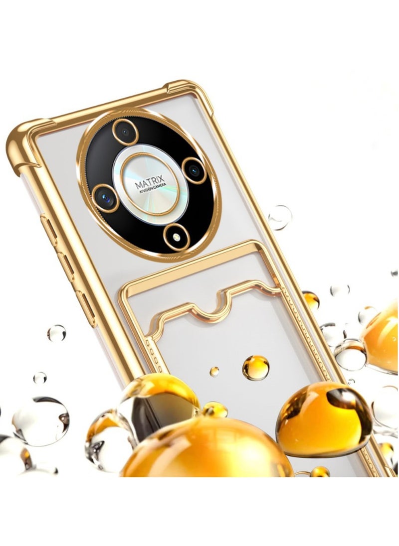 General for HONOR X9C/X60PRO/MAGIC7 LITE Case Clear Slim with Card Holder TPU Plating Soft Shockproof Anti-Yellowing Anti-Scratch Transparent Protection Cover for HONOR X9C/X60PRO/MAGIC7 LITE  - Image 5