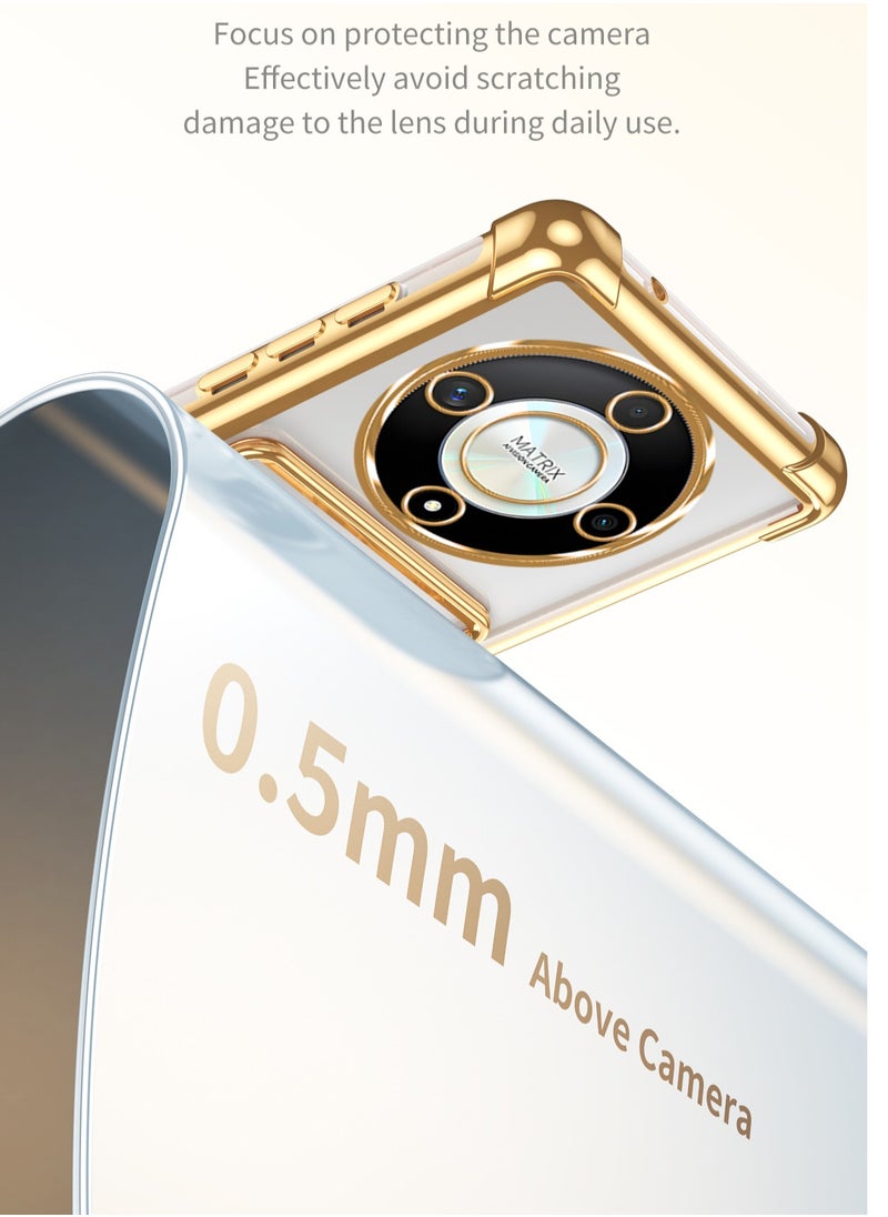 General for HONOR X9C/X60PRO/MAGIC7 LITE Case Clear Slim with Card Holder TPU Plating Soft Shockproof Anti-Yellowing Anti-Scratch Transparent Protection Cover for HONOR X9C/X60PRO/MAGIC7 LITE  - Image 3