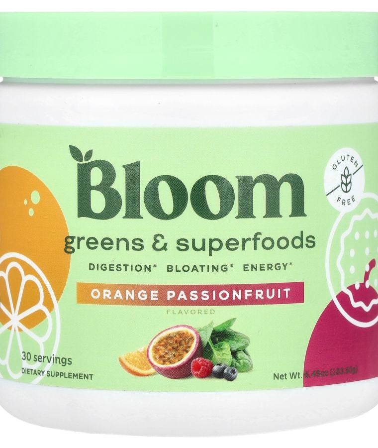 BLOOM Greens & Superfoods Orange Passionfruit 6.45 oz (183.6 g)