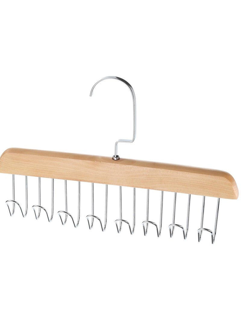 8 Hooks Wooden Multi Use Hanger For Tank Tops,Ties And Belts - Image 1