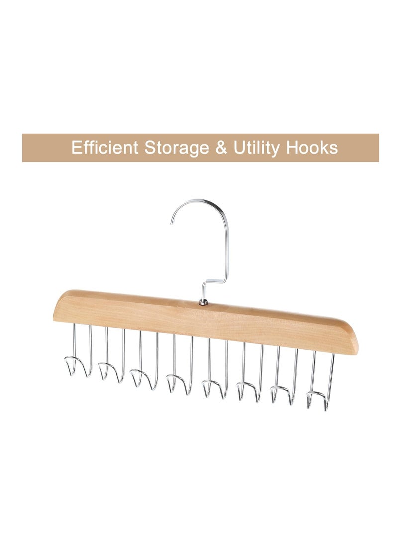 8 Hooks Wooden Multi Use Hanger For Tank Tops,Ties And Belts - Image 4