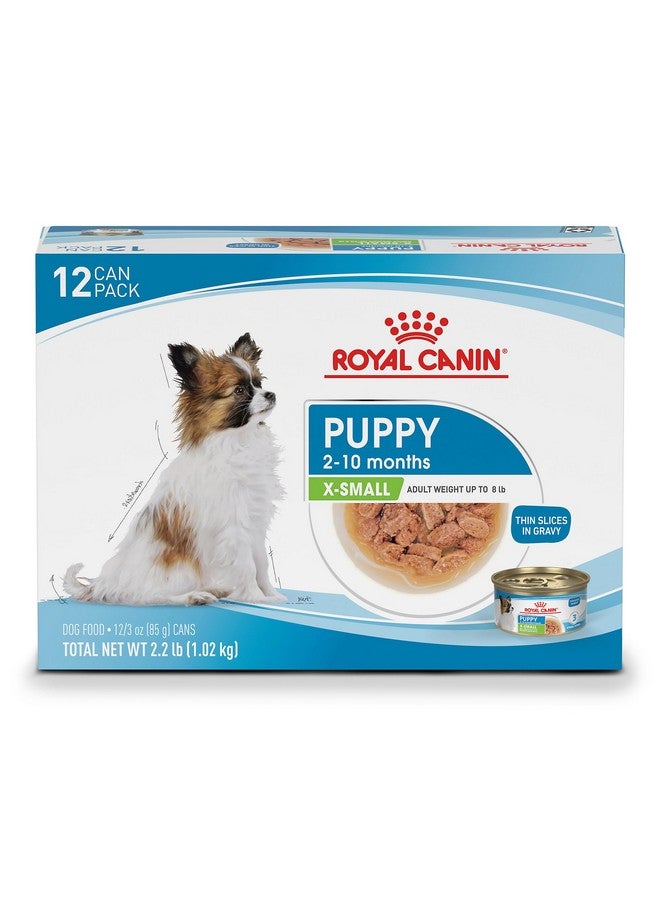 Royal Canin Size Health Nutrition X-Small Puppy Thin Slices in Gravy Wet Dog Food, 3 oz can 12-Pack - Image 1