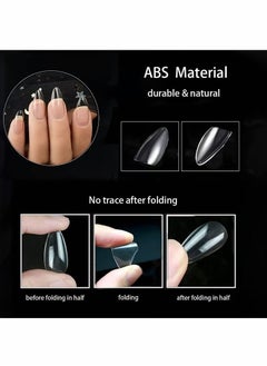 Monja 500 PCS Clear Fake Nails, Full Coverage Coffin Nail Covers, Clear Acrylic Nails with Case, Poly Nail Extensions, DIY Nail Art at Home, 10 Sizes  - Image 2