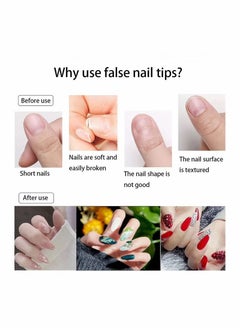 Monja 500 PCS Clear Fake Nails, Full Coverage Coffin Nail Covers, Clear Acrylic Nails with Case, Poly Nail Extensions, DIY Nail Art at Home, 10 Sizes  - Image 5