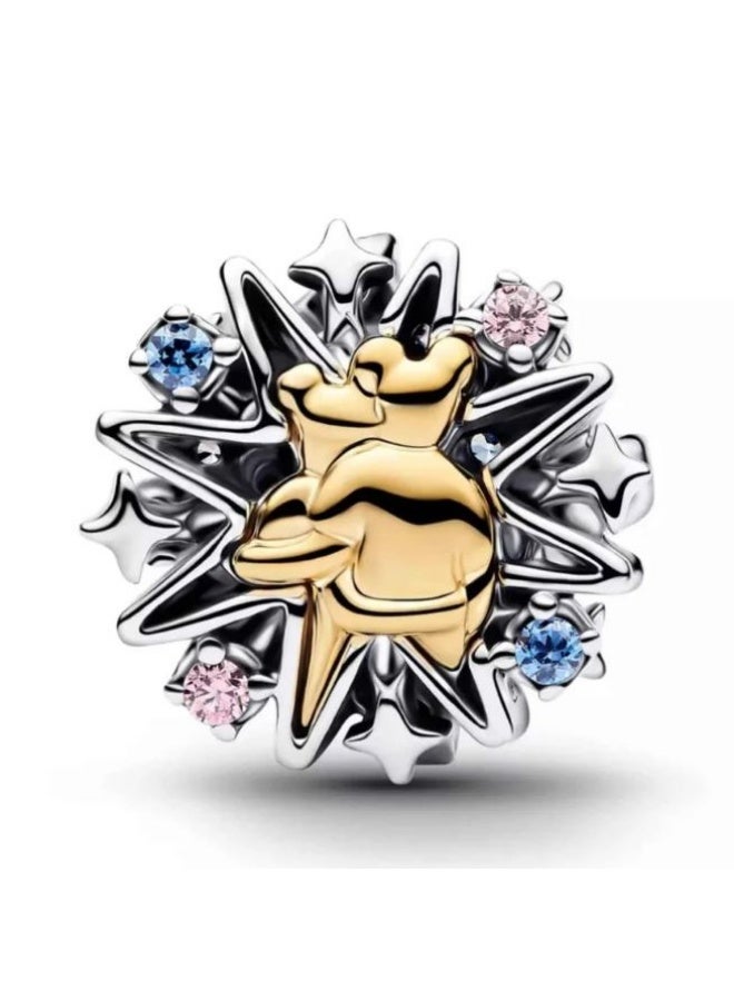 Pandora Disney Parks Fireworks Show Sterling Silver & Gold-Tone Mickey Star Charm - Image 2