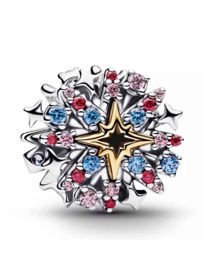 Pandora Disney Parks Fireworks Show Sterling Silver & Gold-Tone Mickey Star Charm - Image 1