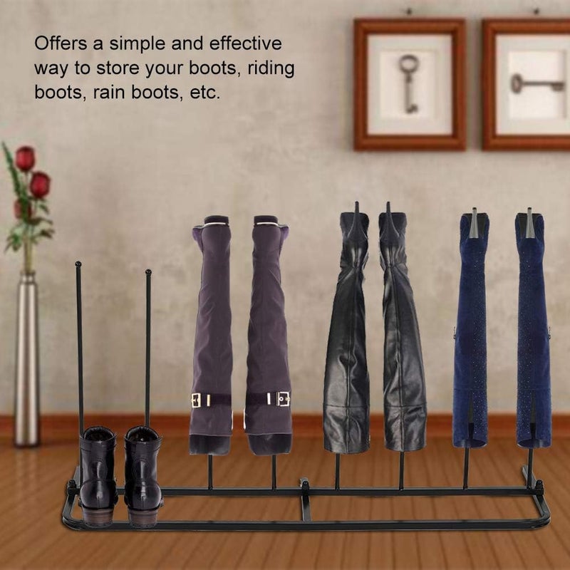 woobles Boot Rack Organizer, Shoe Racks Organizer for Knee High Boots All Black Boot Organizer Holder Rack Floor Standing Solid Steel Storge Hanger for Riding Boots Rain Boots Shoes, Holds 4 Pairs of Boots - Image 2