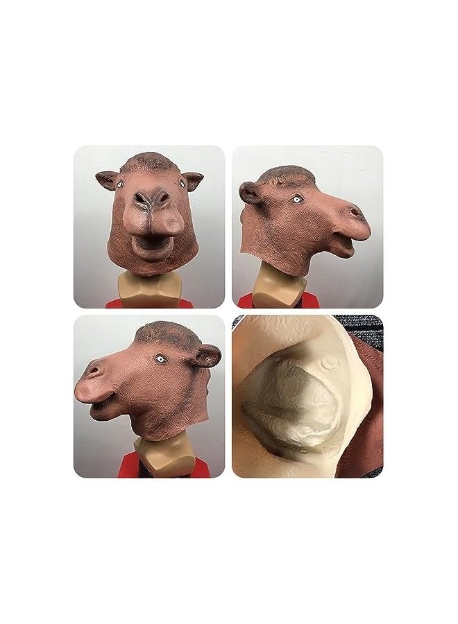 Loquat Camel  Mask for Adult Men Women,Animal Full Head Masks Costume Dress Up Props for Cosplay Party, Premium Latex Mask - Image 4