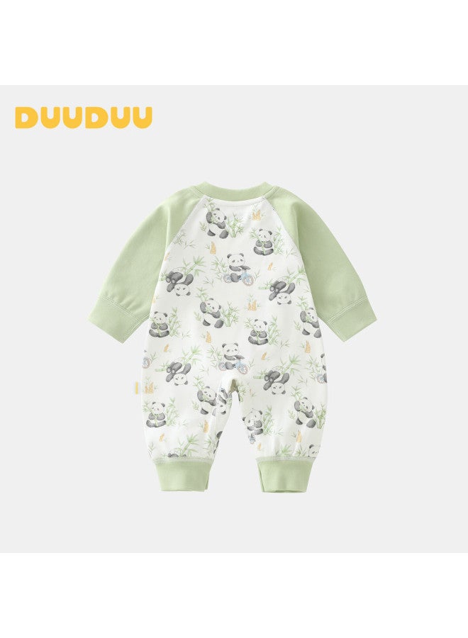 Duuduu Baby Clothes Newborn Seamless One-piece Long Sleeve Cotton Romper Panda 73cm - Image 2