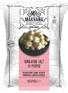 Mr Makhana Himalayan Salt and Pepper Popped Lotus Seeds 25g Gluten Free  - Image 1