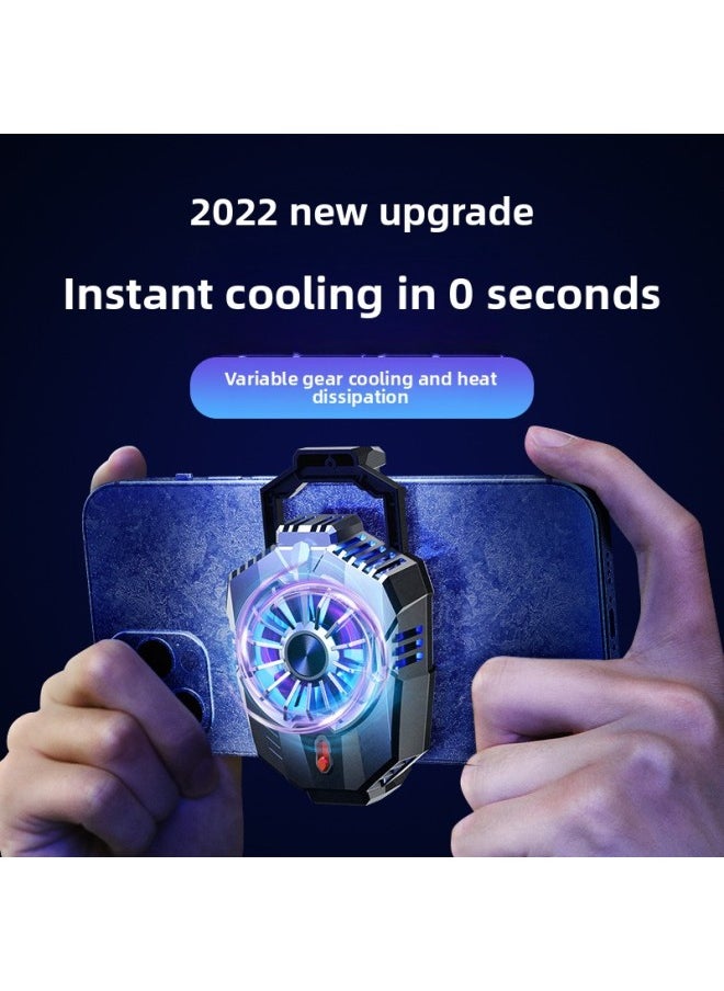 Mobile Phone Radiator Semiconductor Refrigeration Mobile Phone Cooling Cooling Artifact For Millet Black Shark Ice Back Clip 2pro-Product Color:Top Fitting [silver Grain Semiconductor Refrigeration] Black ◆ Double-gear Refrigeration/1A Charging Head  - Image 2