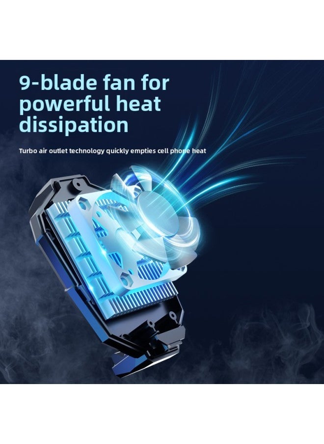 Mobile Phone Radiator Semiconductor Refrigeration Mobile Phone Cooling Cooling Artifact For Millet Black Shark Ice Back Clip 2pro-Product Color:Top Fitting [silver Grain Semiconductor Refrigeration] Black ◆ Double-gear Refrigeration/1A Charging Head  - Image 4
