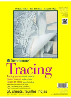 لوحة ورقية تتبعية من سلسلة Strathmore 300، مُغلّفة بشريط لاصق، 9×12 بوصة، 50 ورقة (25 رطل/41 جم) - ورق فني للبالغين والطلاب