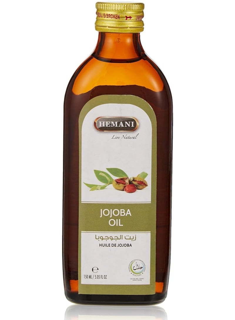 Hemani Jojoba Oil 150ml | 100% Pure Cold-Pressed Oil for Hair Growth, Skin Moisturizer, Face Care & Beard Nourishment - Image 1