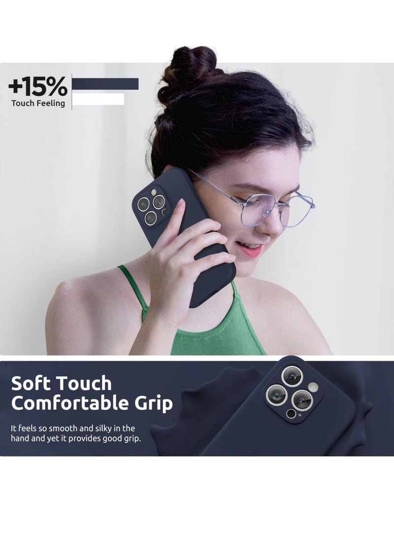 Raxoom Design for iPhone 15 Pro Max Case [2 x Screen Protectors & 1 x Lanyard], Liquid Silicone Protection for Each Lens Shockproof Cover for iPhone 15 Pro Max 6.7 inch 2023, Midnight Blue - Image 4