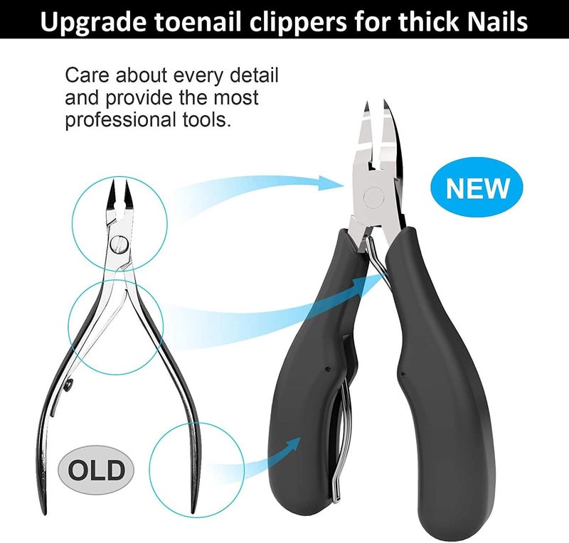Gnker Thick Toenail Clippers, Professional Podiatrist Nail Clippers Set for Thick & Ingrown Toenails Corrector Treatment, Wide Jaw Opening Pedicure Kit Large Toe Nail Clipper for Men, Women, Seniors - Image 2