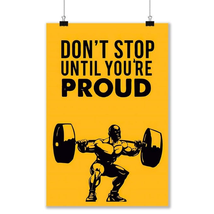 GYM MOTIVATIONAL WATERPROOF VINYL STICKER POSTER 24X18 INCHES CAN19872