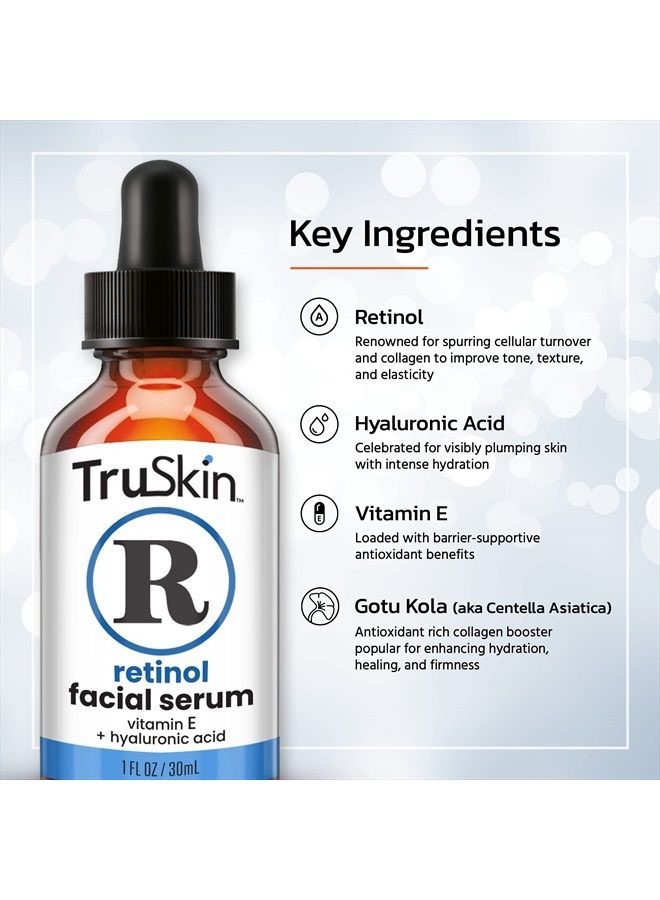 TruSkin Naturals TruSkin Face Serum Trio – Hyaluronic Acid, Vitamin C & Retinol Serum for Face – Anti Aging Skin Care Set for Women – Skin Care for Bright, Smooth, Firm & Hydrated Skin – 1 fl oz, 3 Bottles  - Image 3