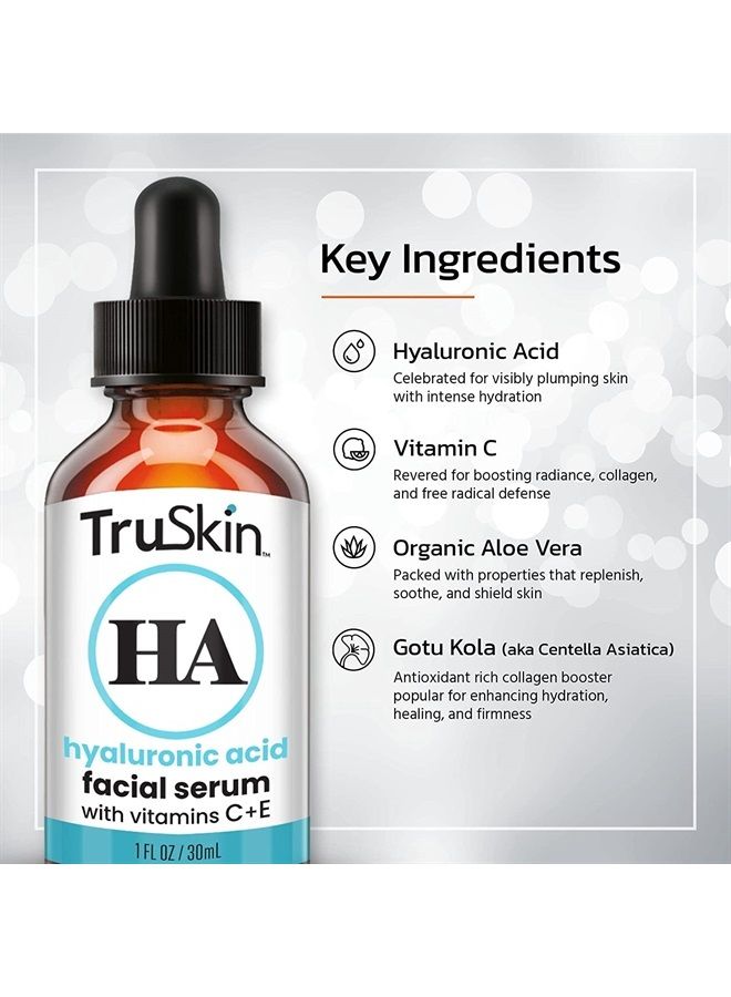 TruSkin Naturals TruSkin Face Serum Trio – Hyaluronic Acid, Vitamin C & Retinol Serum for Face – Anti Aging Skin Care Set for Women – Skin Care for Bright, Smooth, Firm & Hydrated Skin – 1 fl oz, 3 Bottles  - Image 4